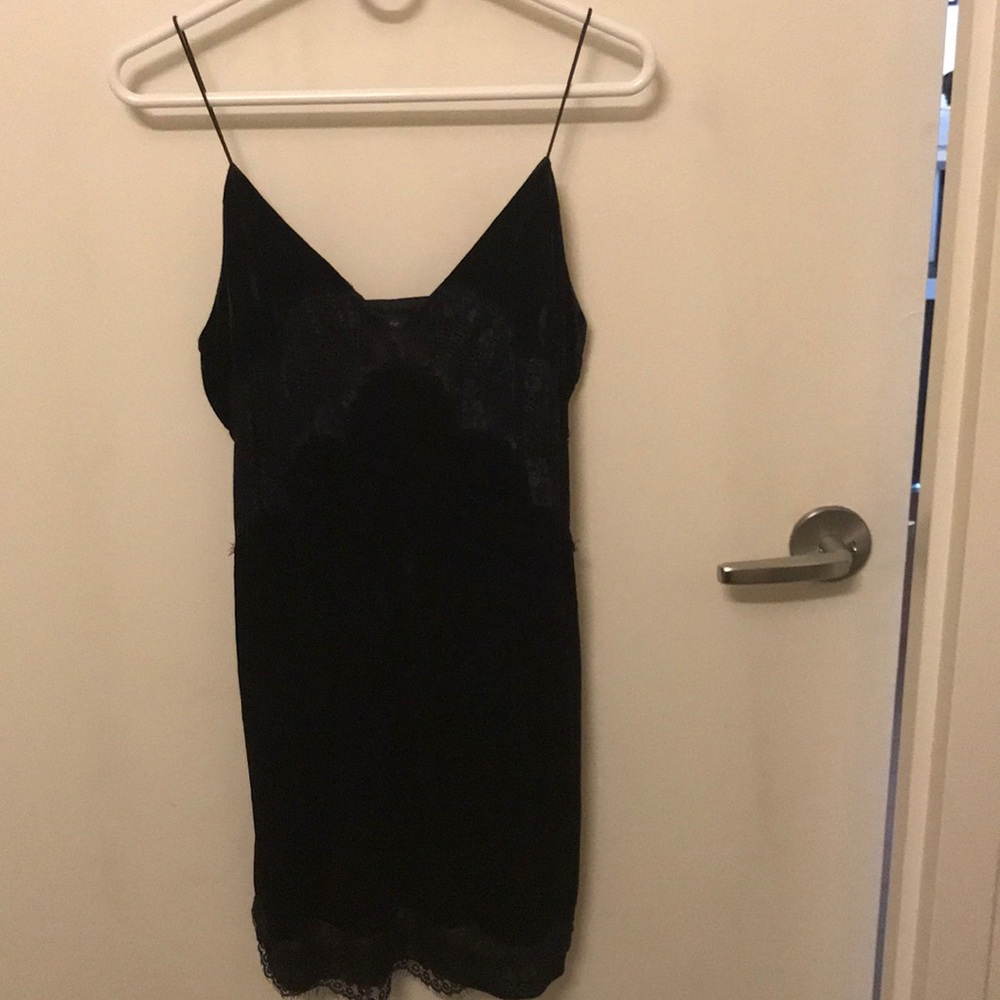 Topshop black velvet dress